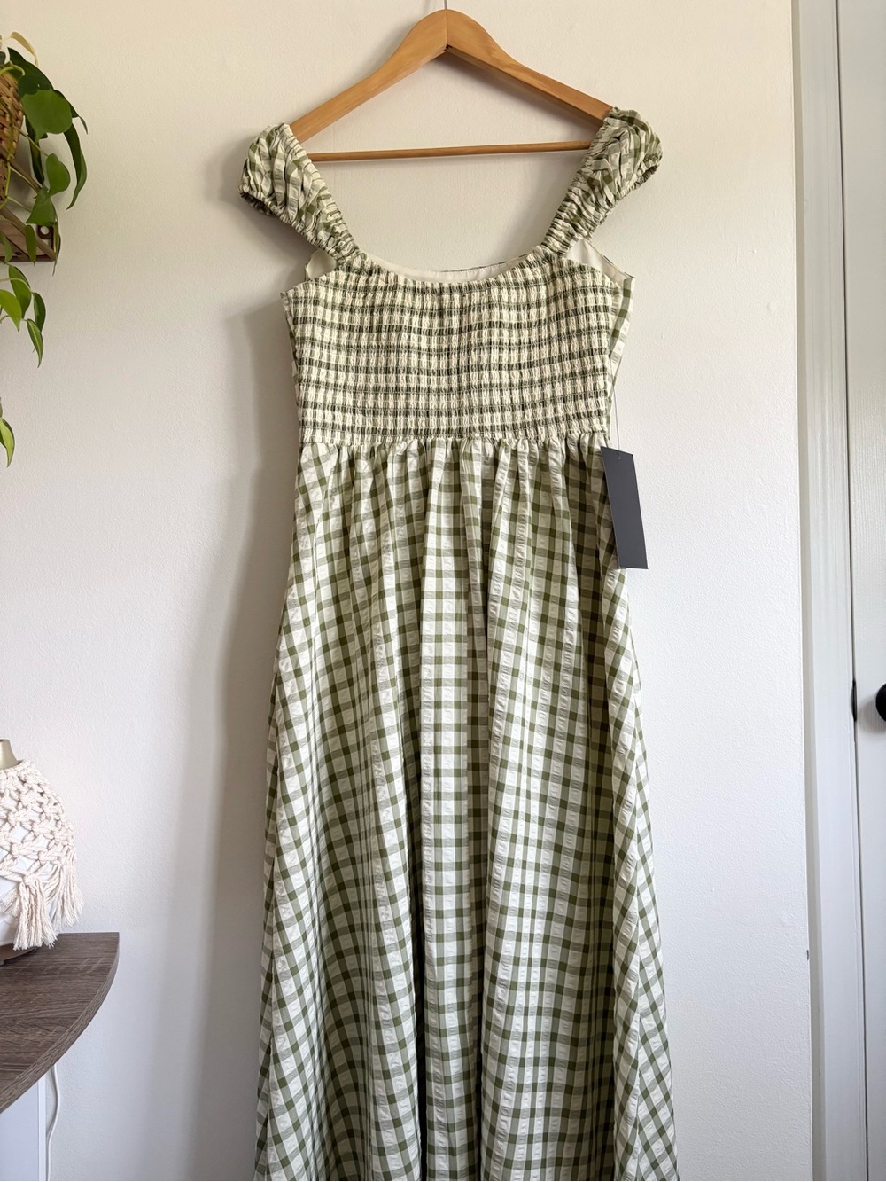 Tuckernuck Sage Gingham Seersucker Amy Dress NEW - Picture 6 of 7